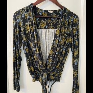 free people boho floral bodysuit
